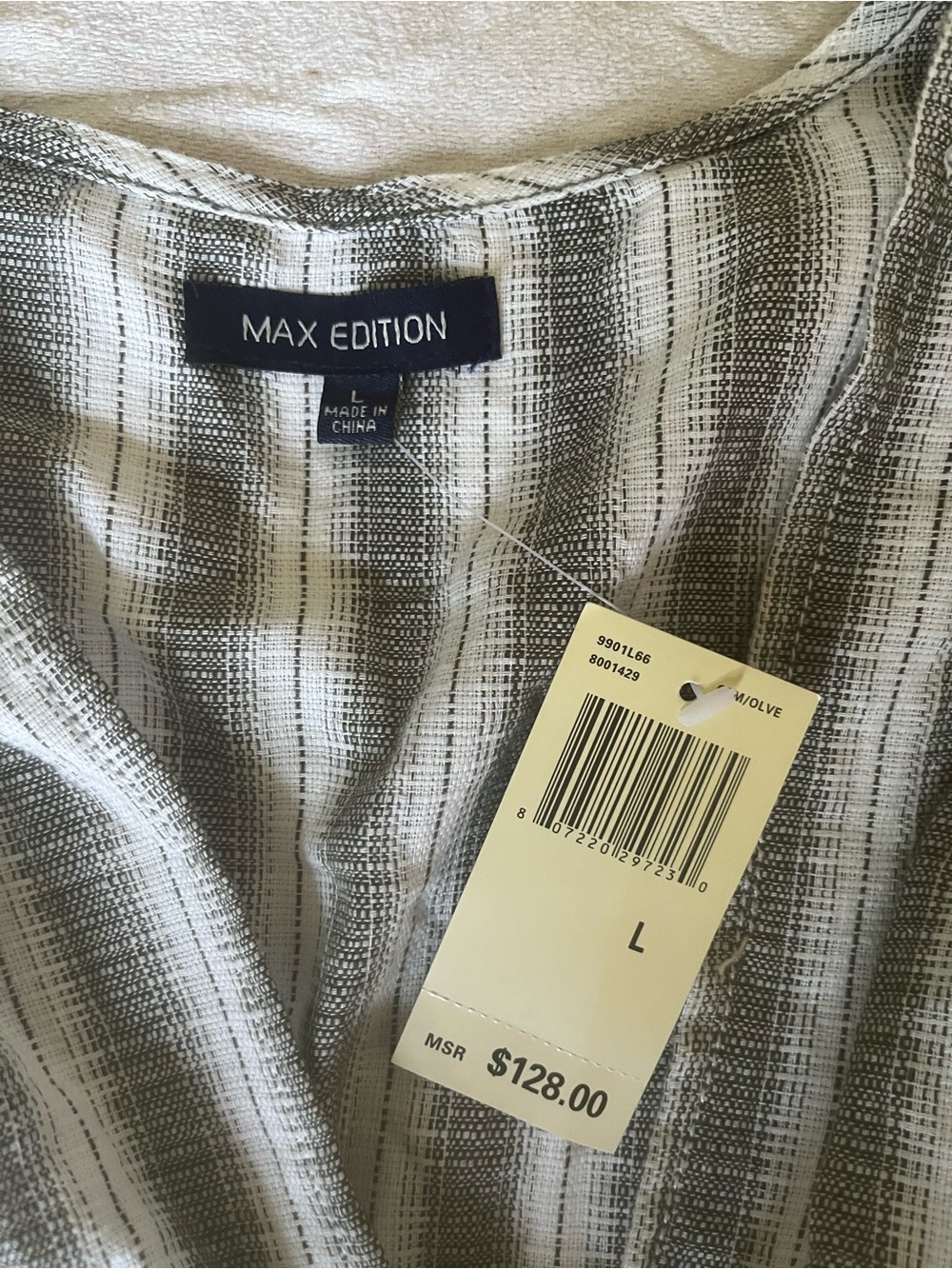 Max Edition Gray & White Striped Dress